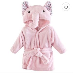 Elephant bath robe pink 0-9m